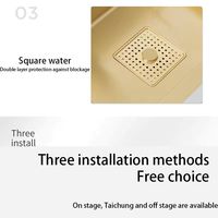 Luxe 304 En Acier Inoxydable Led Nano Nid D'abeille Moderne Évier Or Multifonctionnel Smart Cascade Évier De Cuisine Numérique