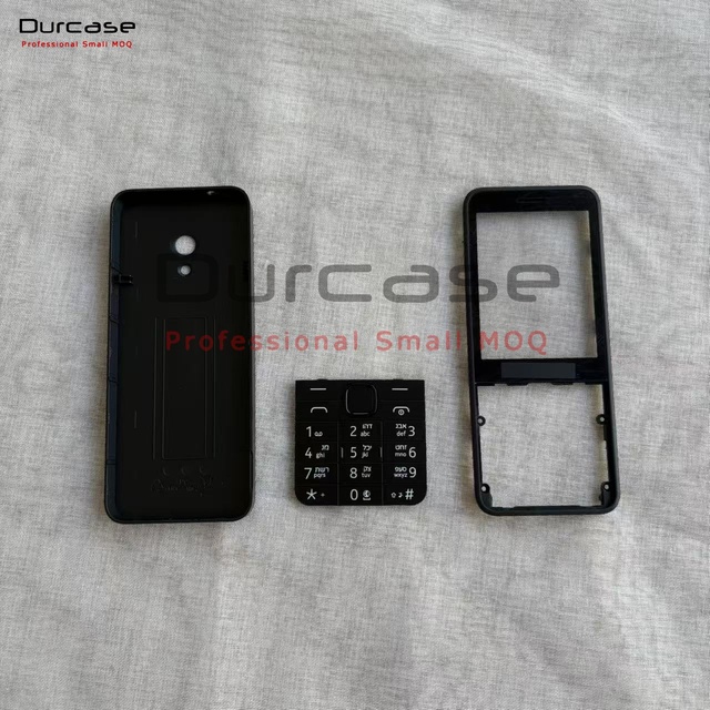 Durable Black Keypad Phone Housing with Keyboard and Full Complete Back Cover for Nokia 235 215 220 2024