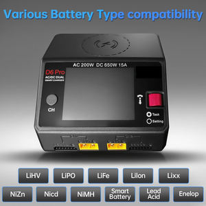 D6 Pro Dual Channel Smart <b>LiPo</b> <b>Battery</b> <b>Charger</b> AC200W DC650W 15A LiHv/Nicd/NiMH for FPV Drones - Product Image 3