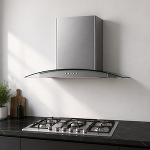 New Style Extractor Chimney <strong>Kitchen</strong> Cooker Appliance <strong>Range</strong> <strong>Hoods</strong> Wall-mounted with Stainless Steel and Tempered Glass Housing - Product Image 1
