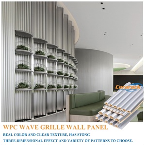 Vendita diretta in fabbrica naturale antisepsi 3D WPC parete mezza rotonda di <span class=keywords><strong>legno</strong></span> pannelli di parete stricante pannello del soffitto per la decorazione interna - Product Image 5