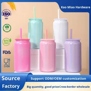 Termo Moderno de Acero Inoxidable de 16 oz, Aislado al Vacío, para Viaje, con Pintura Colorida Arcoíris, Sublimación, con Tapa y Pajita, Mantiene la Temperatura de 6 a 12 Horas - Product Image 2