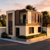 Plan6070 Cottage de maison modulaire flexible de 2 étages de 104 m² prêt à expédier Résidence moderne préfabriquée Villa de luxe prête à l'emploi