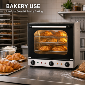 Horno Eléctrico Comercial de Acero Inoxidable con Puerta de Visualización Transparente y Control Independiente para Panadería y Restaurante - Product Image 4