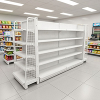 Étagères de présentation réglables légères en acier laminé à froid à 5 niveaux avec roulettes, revêtement électrostatique en poudre, combinables pour supermarchés