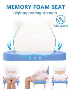 Chaise de douche avec accoudoirs et dossier amovibles en alliage d'aluminium, avec coussin doux et confortable pour une sécurité accrue à l'hôpital et à la maison - Product Image 5