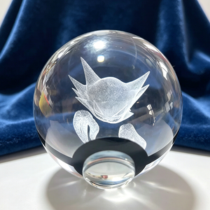 Populaire 50mm 80mm Cristal K9 fait main Haunter Pokeball 3D LED Gravure laser Design animé Boîte cadeau - Product Image 4