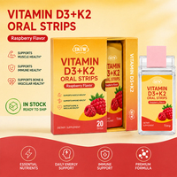 Vente en gros de bandes orales de vitamine D3 + K2 au goût de baies, complément nutritionnel quotidien pour la santé des muscles, des os et du système immunitaire, OEM