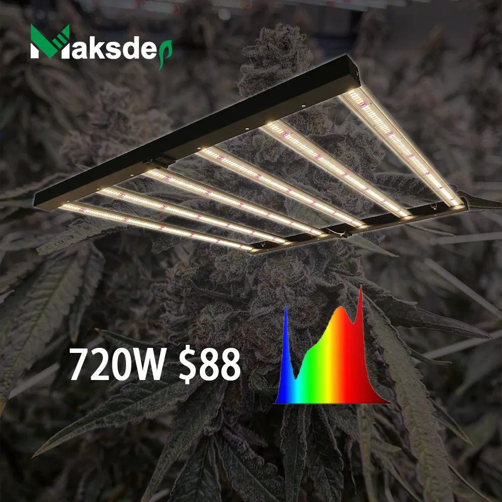 MAKSDEP 720W, envío en un día, luz de Cultivo LED de espectro completo, rinde hasta 3 libras, luces de cultivo Epistar, lámpara de crecimiento Led de Control inteligente