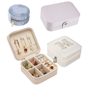 Pink Initial Letter Portable Travel Mini <strong>Jewelry</strong> <strong>Box</strong> PU Leather <strong>Jewelry</strong> Organizer Case Storage Gift <strong>Box</strong> for Girls <strong>Women</strong> - Product Image 1