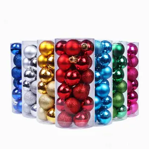 Muti Kleuren Verschillende Grootte Plastic Opknoping Bal Decoratieve Kerstballen Set Kerst Ballen & Boom Ornamenten 24Pcs