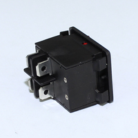 Interrupteur à bascule de protection contre les surcharges, bouton-poussoir à enclenchement rapide, disjoncteur avec bouton LED rouge, 4 broches, double, 250 V CA, 16 A