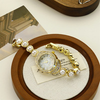 Montre à quartz pour femmes de haute qualité, montre à chaîne de perles - Montre pour femmes de style haut de gamme et luxueux