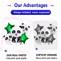 Ballons en aluminium BLN Panda motif animal, lot de 5 pièces, fournitures pour fêtes à thème pour enfants, tout-petits, premier anniversaire, décoration de baby shower