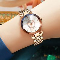 Montre-bracelet de luxe en acier inoxydable, vente en gros, diamant brillant, Quartz, mode, montre-bracelet étanche pour femmes dames