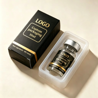 Boîte d'emballage personnalisée pour flacon de peptide holographique avec logo, emballage individuel en carton, boîte pour flacon de peptide avec plateau en plastique thermoformé