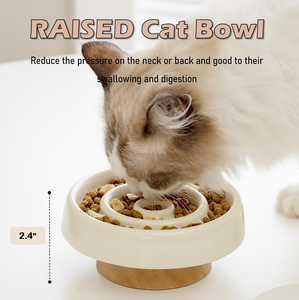 Comedero Lento para Gatos de Alta Calidad y Ecológico, Nuevo Diseño en Color Morandi, Protección para el Cuello, Comedero para Mascotas de Acero Inoxidable y PC - Product Image 6