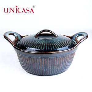 Ensemble de 8 ustensiles de cuisson en céramique grès plateau de cuisson ovale casserole ronde <span class=keywords><strong>avec</strong></span> <span class=keywords><strong>couvercle</strong></span> soupe <span class=keywords><strong>ramequin</strong></span> ust - Product Image 5