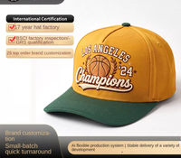 Casquette de baseball unisexe vintage 2026 de haute qualité, 6 panneaux, 100 % coton sergé, imperméable, broderie de lettres tridimensionnelle dorée
