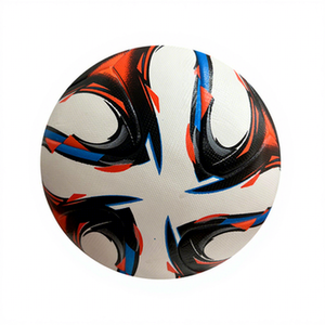 Ballon de football d'entraînement JNA Group blanc, noir, orange, bleu, taille 5, léger et durable - Product Image 1