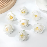 Têtes de roses réalistes de 4,5 cm pour couronnes DIY, fournitures d'artisanat, fleurs artificielles pour l'art du thé et décorations de mariage