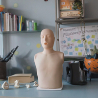 Maniquí de RCP de Medio Cuerpo CPR100A ADA de PVC, Modelo Anatómico, Simple, Electrónico, para Primeros Auxilios, Escuelas, Ciencias Médicas, Entrenamiento de Enfermería