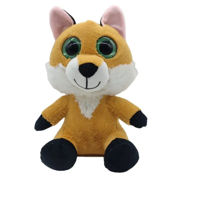 Wholesale custom cute dog plush toy family plush ornament soft orange dog plush doll sitting fox doll grab machine doll