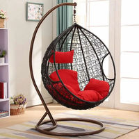 Chaise berçante moderne à double balançoire pour balcon Hamac d'intérieur Panier suspendu Chaise en rotin Nid d'oiseau Orchidée pour parc extérieur