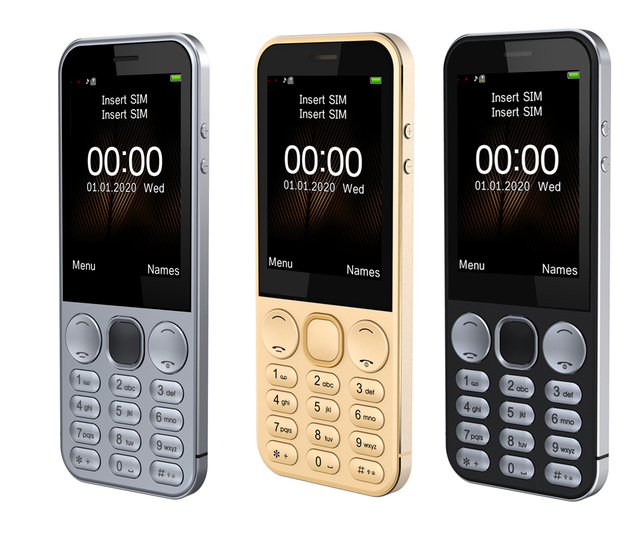 2.8 Inch Oem Unlocked Telefon Dual Sim Basic Feature Mobile Phone with Metal Middle Frame