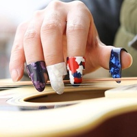 Partie de guitare Finger Picks Bass & Fingerstyle Thumb Plectrums Sangle Accessoire pour instruments à cordes