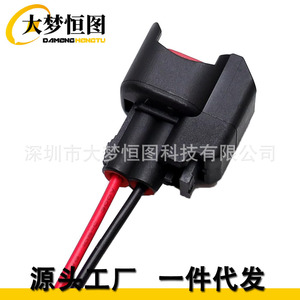 Abs Wheel Speed Sensor Connector 2 Pin <b>Black</b> Wiring <b>Harness</b> For Chevrolet Ford Jeep Dodge GMC - Product Image 2