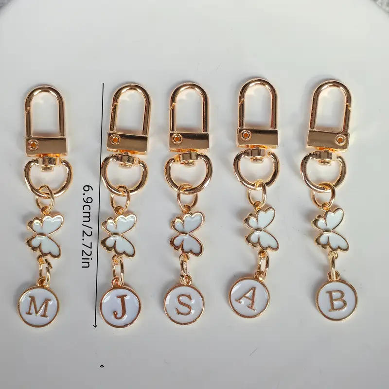 Metal Letter Butterfly Keychain Modern Art Design School Bag Pendant ...