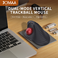 Souris verticale ergonomique sans fil JOMAA BT double mode avec trackball rechargeable pour ordinateur, tablette et ordinateur portable – En stock