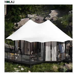 Tente de glamping de luxe à structure en acier exclusive Oxford Canvas Waterproof Four-Season Two Bedrooms Tropical Premium Outdoor - Product Image 1