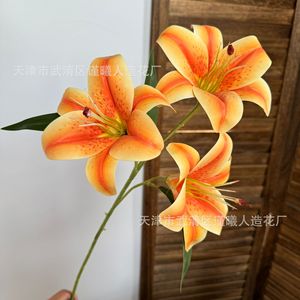 ดอกไม้ประดิษฐ์จินซี ซีรีส์สีส้ม กุหลาบผ้าไหม ก้านเดี่ยว สำหรับตกแต่งงานแต่งงาน สีสันฤดูใบไม้ร่วง สีแดงส้มเหลือง - Product Image 3