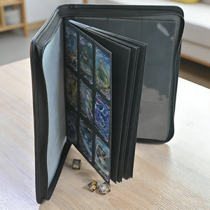 Porte-cartes vintage en cuir gaufré DND à 9 poches avec fermeture éclair pour cartes DND RPG MTG, album de rangement portable - Product Image 6