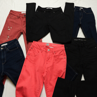 Celana Jeans Rhinestone Bling Wanita Remaja Denim Grosir Kotak Misteri Campuran Acak Berbagai Macam Kasual Lurus Longgar Pinggang Tinggi Stok