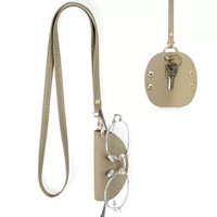 Cordon de cou en cuir PU pour lunettes, étui portable pour lunettes de soleil, support de lunettes tendance, sangle anti-perte pour lunettes