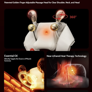 Moza Nacken massage gerät mit wärme elektrischem Shiatsu-Tiefen gewebe massage gerät zur Linderung von Nackens ch ulter schmerzen, tragbar für Büro, Reisen - Product Image 3