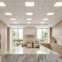 Système de dalles de plafond suspendu en métal perforé carré, ignifuge, en aluminium, pour bureaux modernes