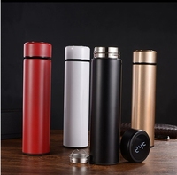 Flacon thermique numérique isolé sous vide en acier inoxydable de couleur personnalisée Bouteilles à eau à DEL intelligentes avec affichage de la température