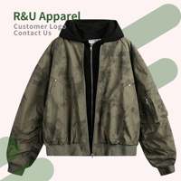 Blouson Bomber Rétro Américain à Capuche Ample Style Pilote Personnalisé pour Homme – Coupe-Vent Imperméable