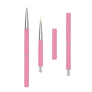 Factory 7/9/11mm Rhinestones Handle DIY UV Gel Acrylic Tips Grid Stripes Nails Art Drawing Pen Painting Tools Nail Liner Brush