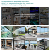 Porte coulissante en verre accordéon panoramique HDSAFE, porte patio en verre sans cadre, cloison de séparation, véranda extérieure, porte pliante à double battant, fenêtre