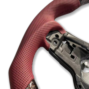 Volant en cuir et fibre de carbone <span class=keywords><strong>rouge</strong></span> véritable personnalisé pour VW MK7 <span class=keywords><strong>GOLF</strong></span> GTI GTS <span class=keywords><strong>R</strong></span>-<span class=keywords><strong>LINE</strong></span> POLO GTD GTE TSI CC Passat Jetta Golf7 7.5 <span class=keywords><strong>R</strong></span> - Product Image 5
