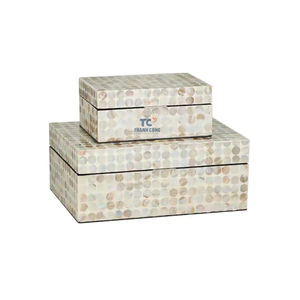 Lot de 2 boîtes de décoration personnalisées en nacre de couleur et de style attrayants du Vietnam - Product Image 5
