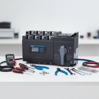 Interrupteur automatique double alimentation Chint NXZ-B PC, réseau-réseau/réseau-générateur, CA 400/415V, 80-630A, 3 pôles, triphasé, pouvoir de coupure 100kA