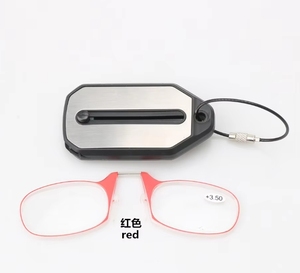 New Fashionable Super Light PC Frame <strong>Reading</strong> <strong>Glasses</strong> with Retro <strong>Mini</strong> Clip Convenient for Elderly Available Orange Blue Gray Lens - Product Image 1
