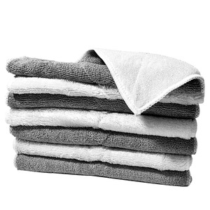 Chiffon de nettoyage rectangulaire en fibre de bambou double face, torchon de cuisine absorbant en microfibre, tampon à récurer gris - Product Image 3