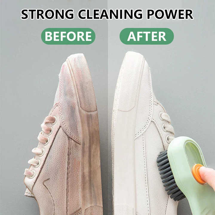 Multifunctional Soft-bristled Shoe Brush Long Handle Brush Automatic Liquid Adding Shoe Clothing Board Brush Cleaning Tool